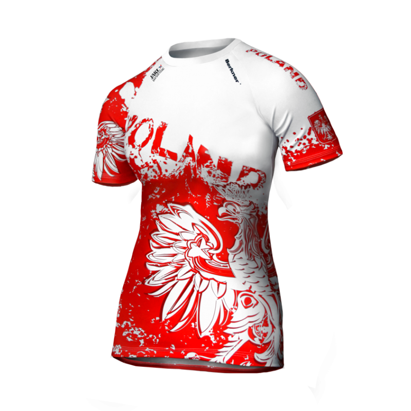 HighType Patriotic White Rash Guard – Poland MMA BJJ Fight Wear Sportswear